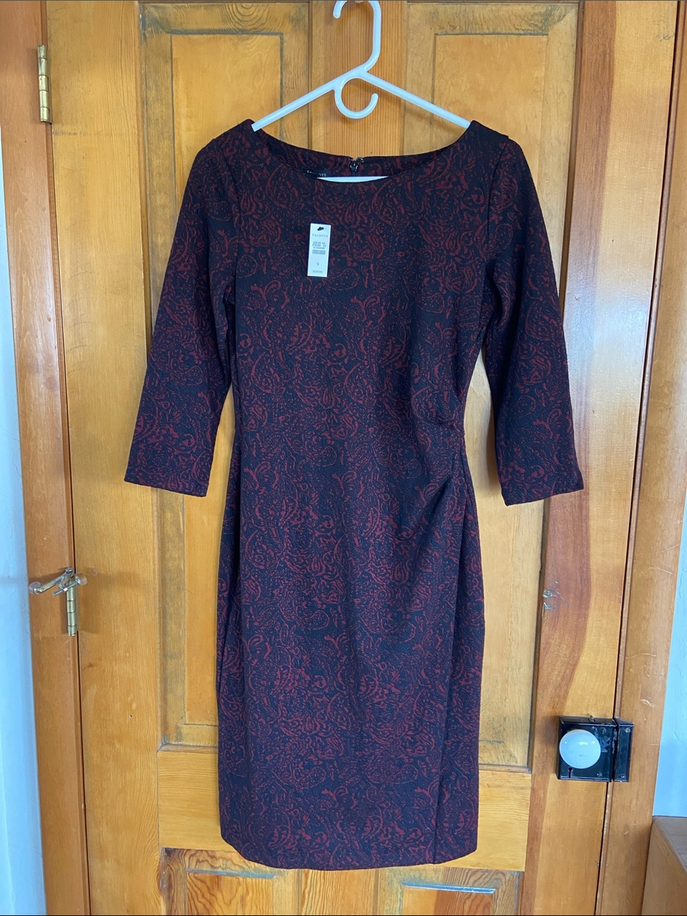 Talbots Black Dress with Red Paisley Sheath